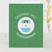 Argentijnse kerst engel vlag gepersonaliseerd kaart (Gele Bloem)