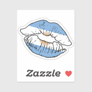 Argentijnse lippenstift liefde vlag sticker