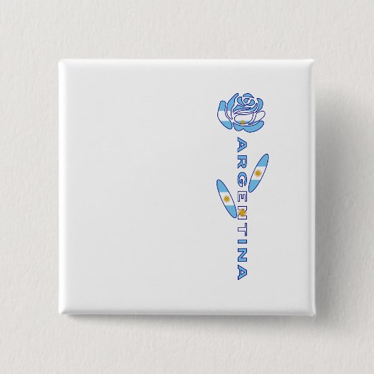 Argentijnse Roos Vierkante Button 5,1 Cm (Voorkant)