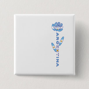 Argentijnse Roos Vierkante Button 5,1 Cm