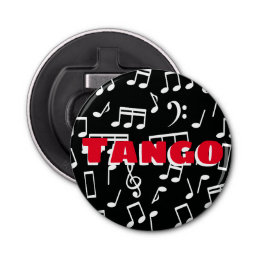 Argentijnse tango en Muzieknoten Button Flesopener