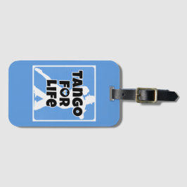 Argentijnse tango voor het leven blauw en wit bagagelabel