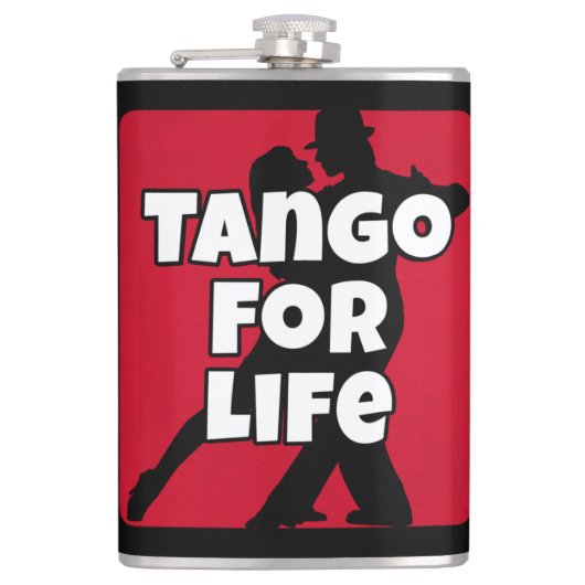 Argentijnse tango voor het leven rood en zwart fle heupfles (Voorkant)