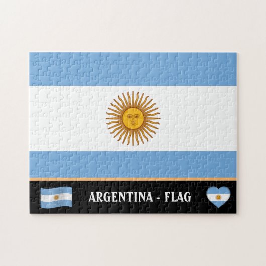 Argentijnse vlag en Argentijns land/Argentinië Legpuzzel (Horizontaal)