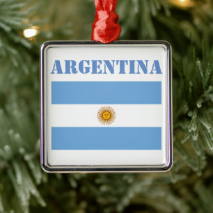 Argentijnse vlag Footballs Voetbal Metalen Ornament