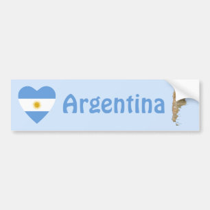 Argentijnse Vlag Hart + Landkaart Bumpersticker
