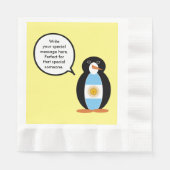 Argentijnse vlag met mevrouw Penguin Paper Party Servet (Voorkant)