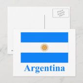 Argentijnse vlag met naam briefkaart (Voorkant / Achterkant)