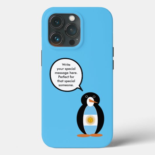 Argentijnse Vlag Praten Ms Penguin Gepersonaliseer Case-Mate iPhone Case (Achterkant)