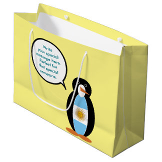 Argentijnse Vlag Pratende Mevrouw Pinguïn Persoonl Groot Cadeauzakje