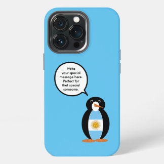 Argentijnse Vlag Pratende Mevrouw Pinguïn Persoonl iPhone 13 Pro Hoesje