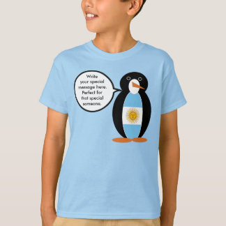 Argentijnse Vlag Pratende Mevrouw Pinguïn Persoonl T-shirt