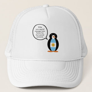Argentijnse Vlag Pratende Mevrouw Pinguïn Persoonl Trucker Pet