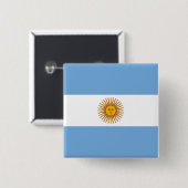 Argentijnse vlag vierkante button 5,1 cm (Voorkant /achterkant)