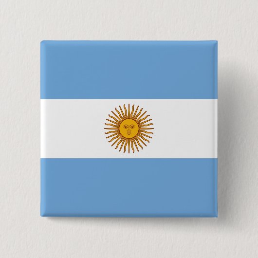 Argentijnse vlag vierkante button 5,1 cm (Voorkant)