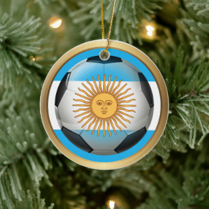 Argentijnse Voetbal Bal Sporten Keramisch Ornament