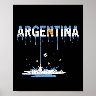 Argentijnse Voetbal Druppelende Vlag Poster
