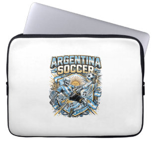 Argentijnse Voetbal Skelet Aanvaller Landen Poster Laptop Sleeve