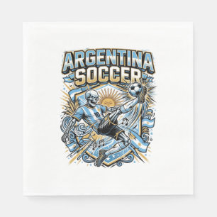 Argentijnse Voetbal Skelet Aanvaller Landen Poster Servet