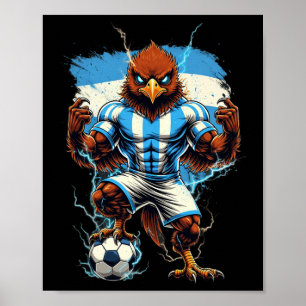 Argentijnse Voetbalfan Vlag Vintage Trots Dier Bir Poster