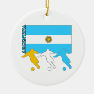 Argentijnse voetspelers keramisch ornament