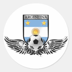 Argentijnse wereldkampioenen Winged futbol schild Ronde Sticker