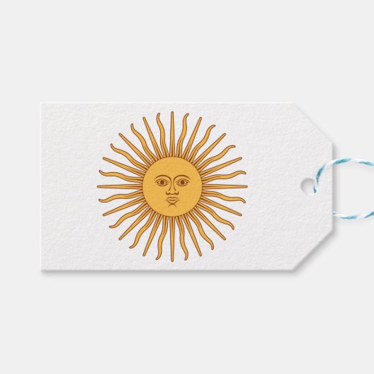 Argentijnse zon cadeaulabel (Voorkant (Horizontaal))