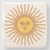 Argentijnse zon stenen onderzetter (Voorkant)