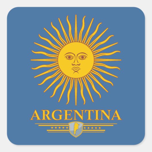 "Argentijnse zon" Vierkante Sticker (Voorkant)