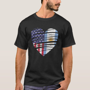 Argentina American Grown Heart USA Patriot Heritag T-shirt
