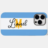 argentina Blue & white Stripe Aangepaste naam mono Case-Mate iPhone Case (Achterkant (horizontaal))