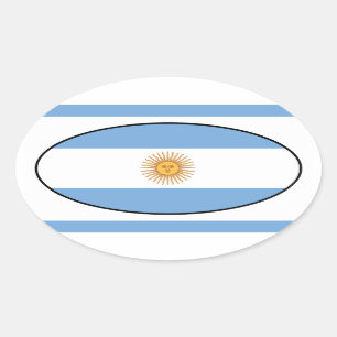Argentina Flag Oval Sticker