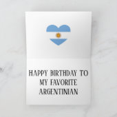Argentina Flag Patriotic Birthday Kaart (Binnen)