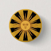 Argentina Golden Sun, mode Sol de Mayo Ronde Button 3,2 Cm (Voorkant)