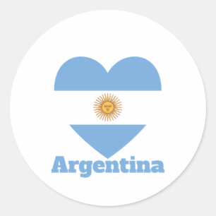 Argentina Heart Flag Ronde Sticker