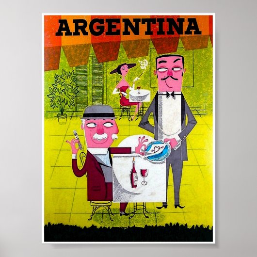 Argentina Retro Vintage Travel Poster (Voorkant)