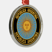 Argentina Round Emblem Metalen Ornament (Rechts)