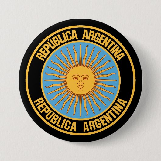 Argentina Round Emblem Ronde Button 7,6 Cm (Voorkant)