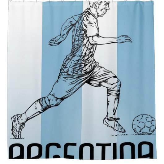 Argentina Soccer Blanket Douchegordijn (Voorkant)