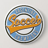 Argentina Soccer Champions Ronde Button 4,0 Cm (Voorkant)