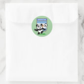 Argentina Soccer Panda Ronde Sticker (Tas)