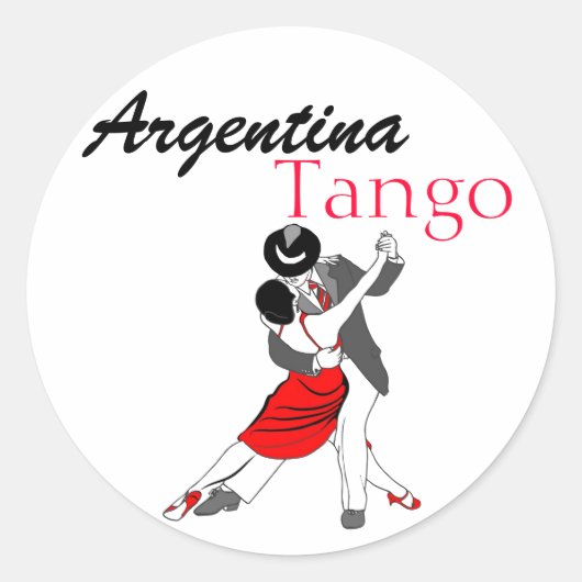 Argentina Tango Ronde Sticker (Voorkant)