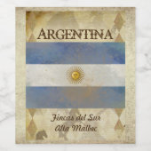 Argentina Wine Label Wijn Etiket (Enkel label)