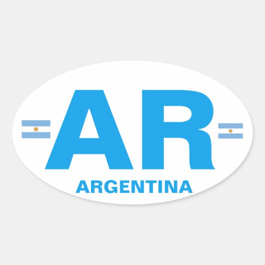 Argentine AR Sticker ovale de style euro (Devant)