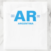 Argentine AR Sticker ovale de style euro (Sac)