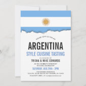 Argentine Cuisine | Invitation blanc du drapeau du (Devant)