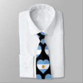 Argentine Drapeau couleurs Motif de coeur Cravate (Attaché)