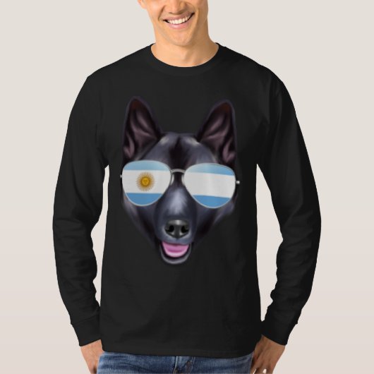 Argentinian Flag Norwegian Elkhound Dog Argentina  T-shirt (Voorkant)