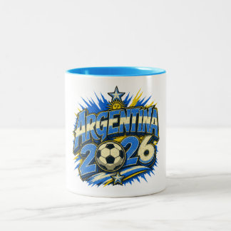 Argentinië 26 Voetbalfan Blauw Goud Tweekleurige Koffiemok