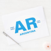 Argentinië AR Euro-stijl Ovale Sticker (Envelop)